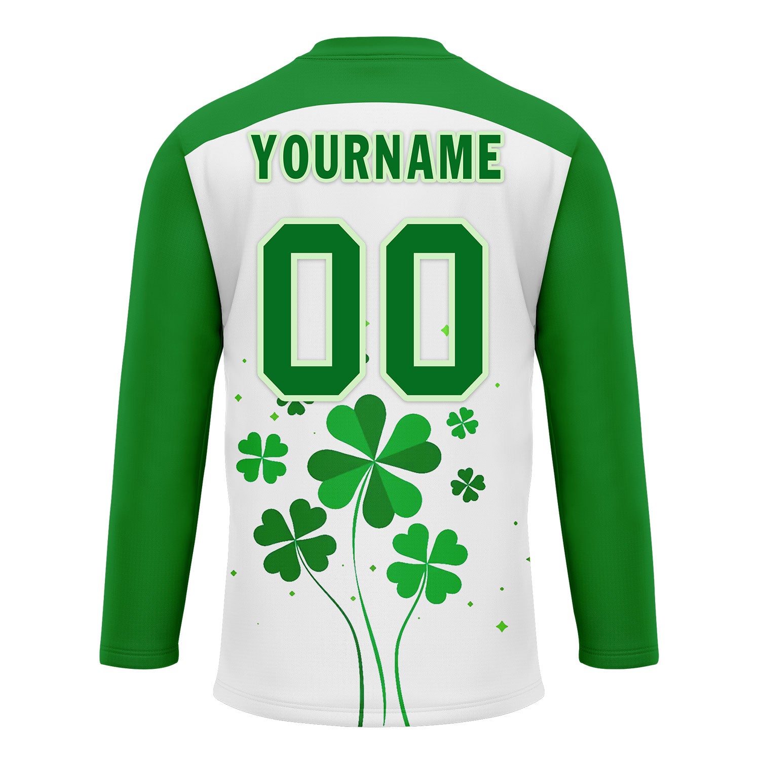 Custom Four-leaf clover Personalized Hockey Jersey HCKJ01-E0615-2