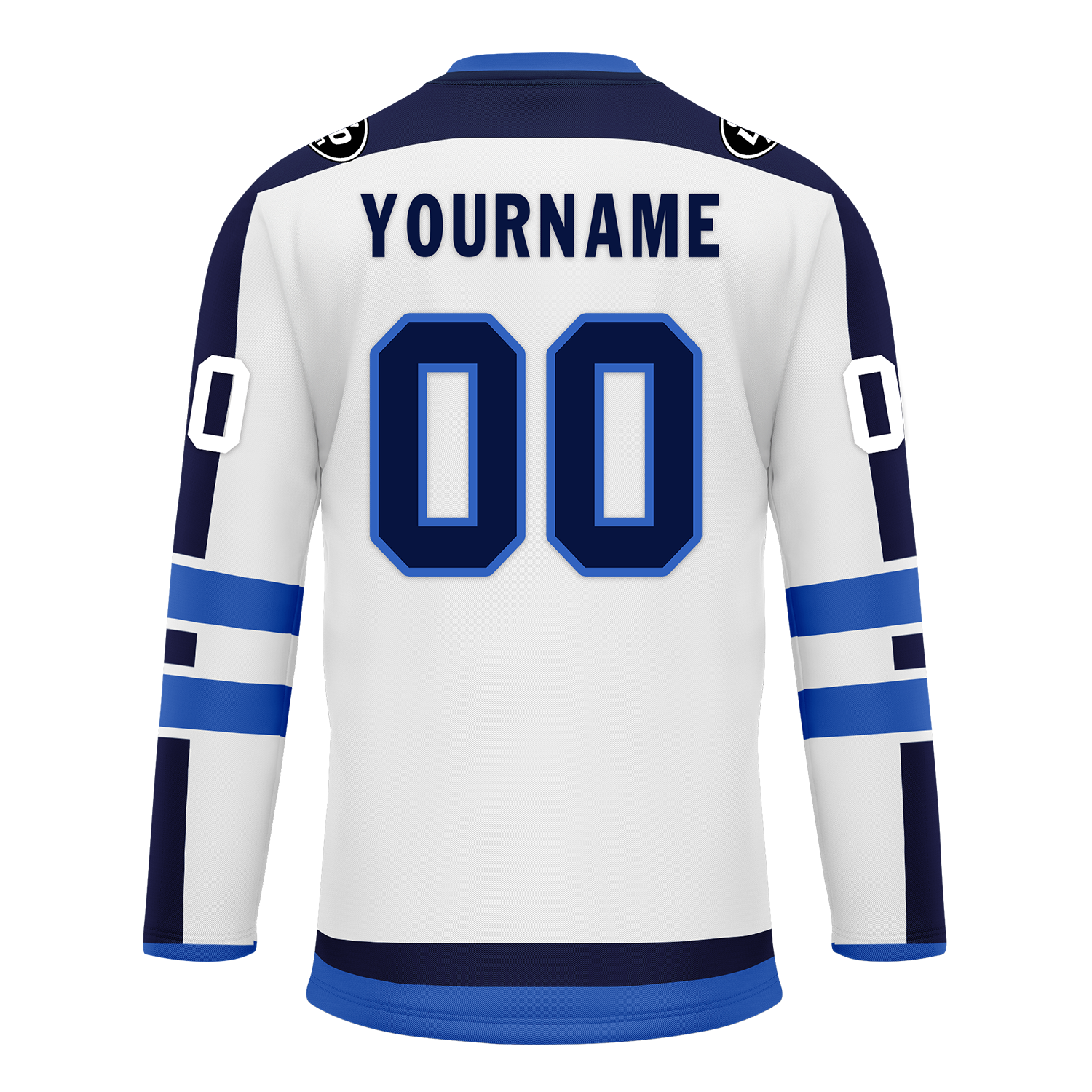 Custom White Blue Personalized Hockey Jersey HCKJ01-D0a70e0