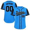 Custom Blue Black Raglan Sleeves Personalized Authentic Baseball Jersey BSBJ01-D017209
