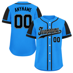 Custom Blue Black Raglan Sleeves Personalized Authentic Baseball Jersey BSBJ01-D017209