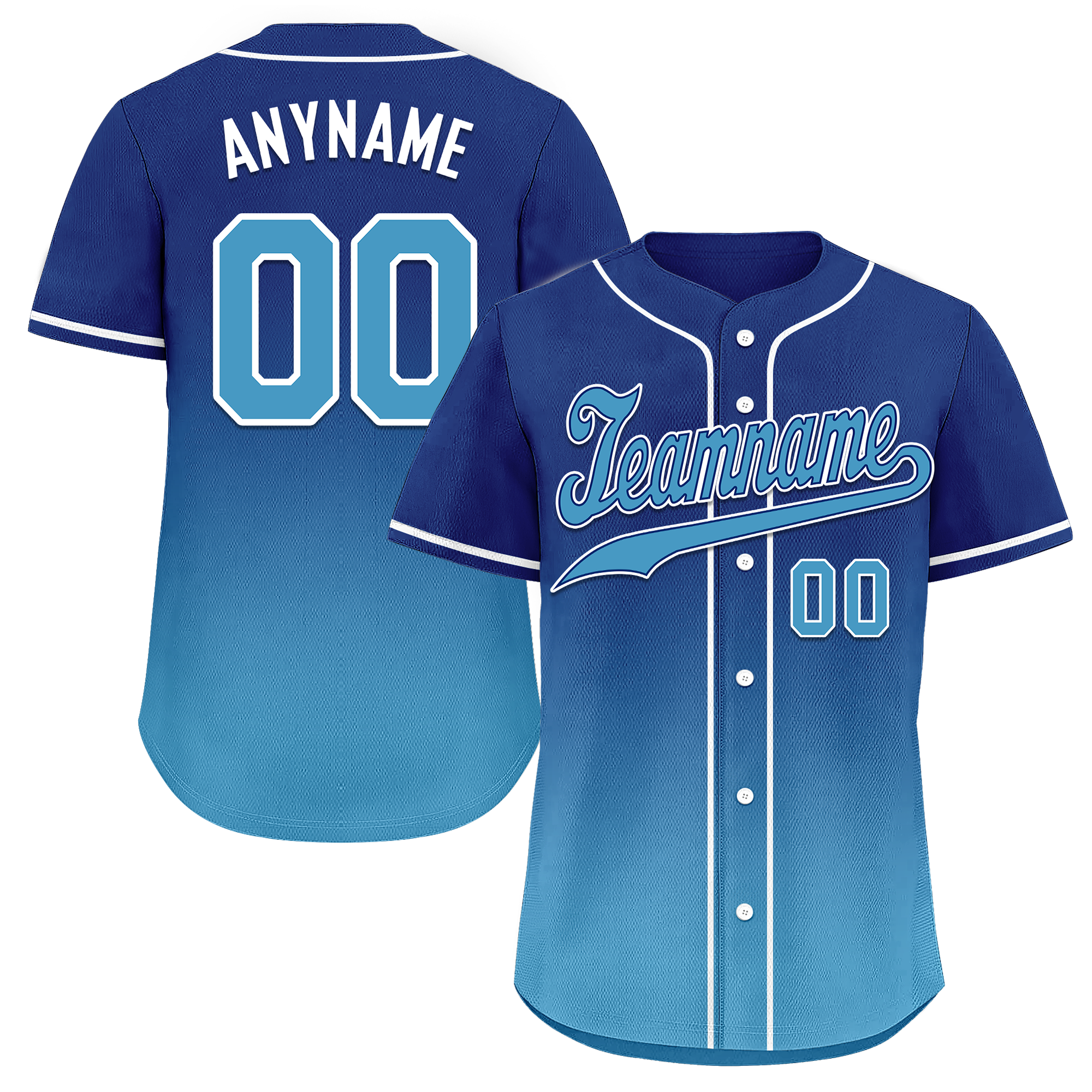 Custom Blue Fade Fashion Personalized Authentic Baseball Jersey BSBJ01-D0a70fd