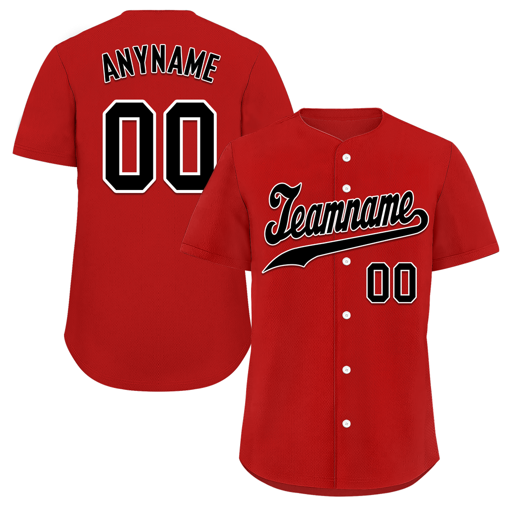 Custom Red Classic Style Black Personalized Authentic Baseball Jersey BSBJ01-bd0fa09