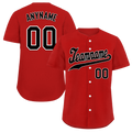 Custom Red Classic Style Black Personalized Authentic Baseball Jersey BSBJ01-bd0fa09