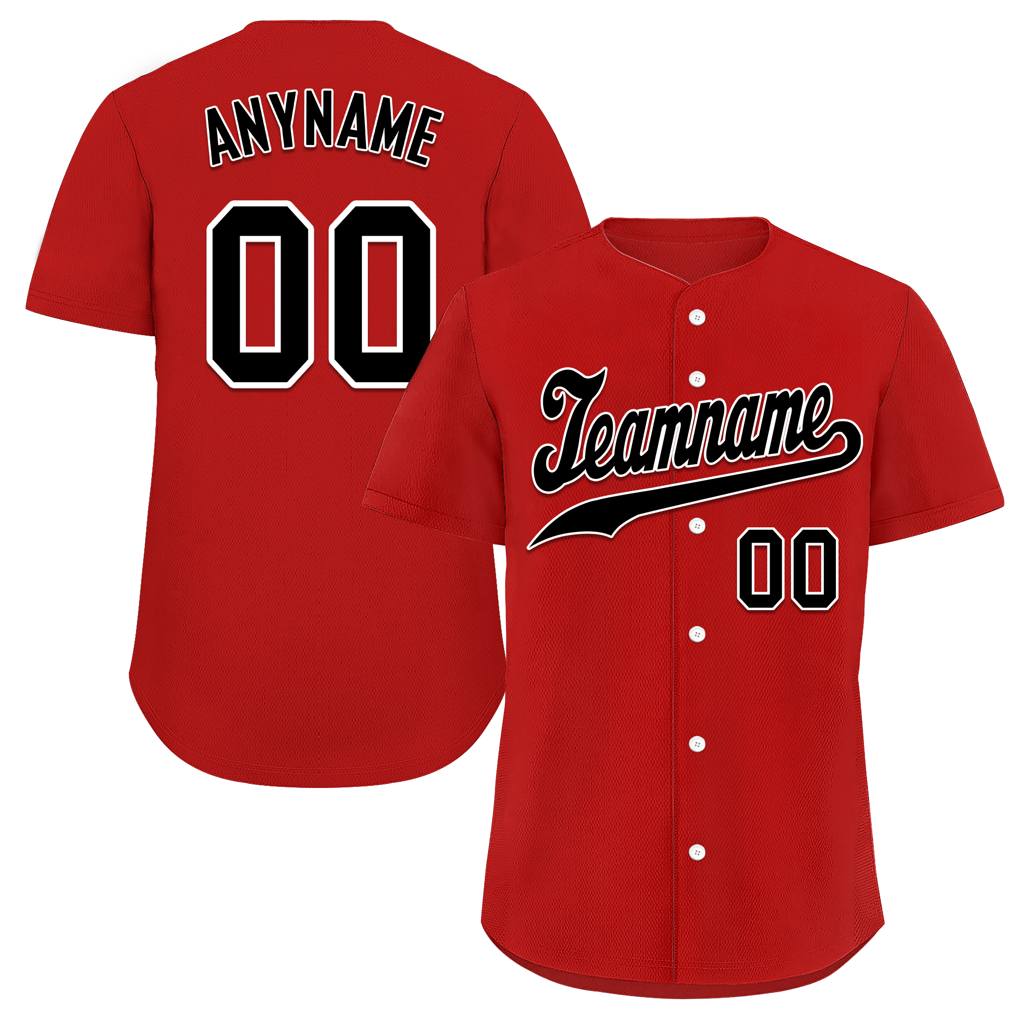 Custom Red Classic Style Black Personalized Authentic Baseball Jersey BSBJ01-bd0fa09