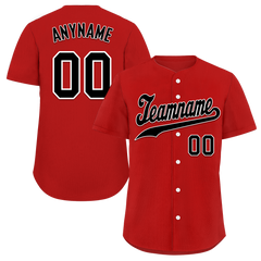 Custom Red Classic Style Black Personalized Authentic Baseball Jersey BSBJ01-bd0fa09