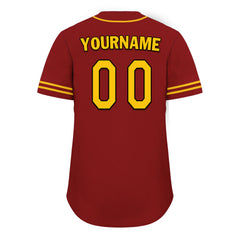 Custom Red Classic Style Yellow Personalized Authentic Baseball Jersey UN002-bd0b00d8-aa