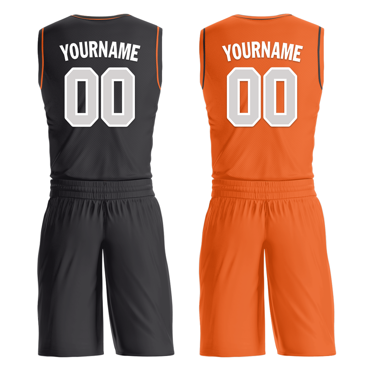 Custom Black Orange Classic Style Reversible Basketball Uniform Personalized Ordinary BBJR-D017019
