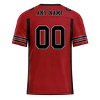 Custom Black Red Striped Sleeves Personalized Authentic Football Jersey FBJ02-D06075