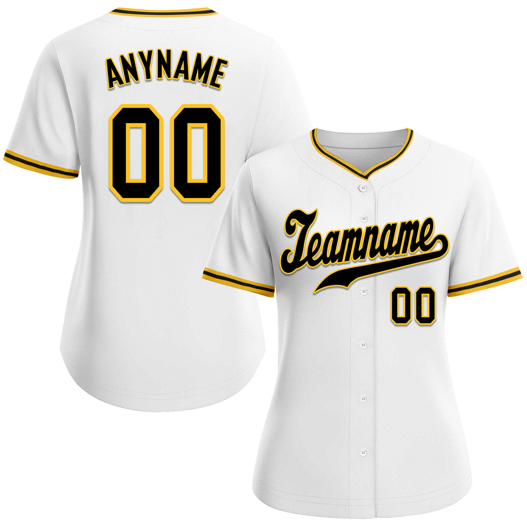 Custom White Classic Style Black Personalized Authentic Baseball Jersey BSBJ01-bd0fad8