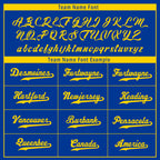 Custom Blue Yellow Los Angeles Jacket Bomber Full-Snap Varsity Letterman Personalized Jacket FZ005SX-D020290-15