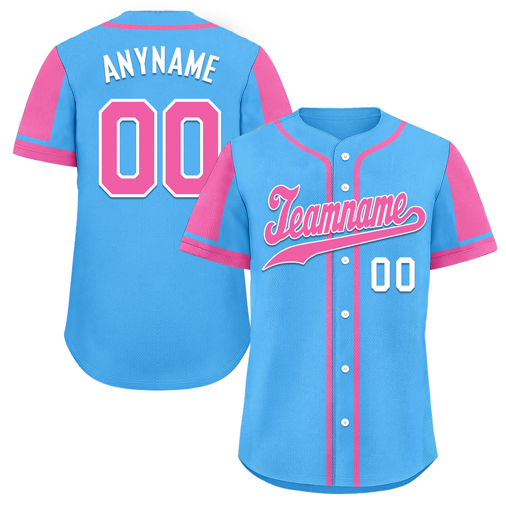 Custom Yellow Pink Raglan Sleeves Personalized Authentic Baseball Jersey BSBJ01-D017200
