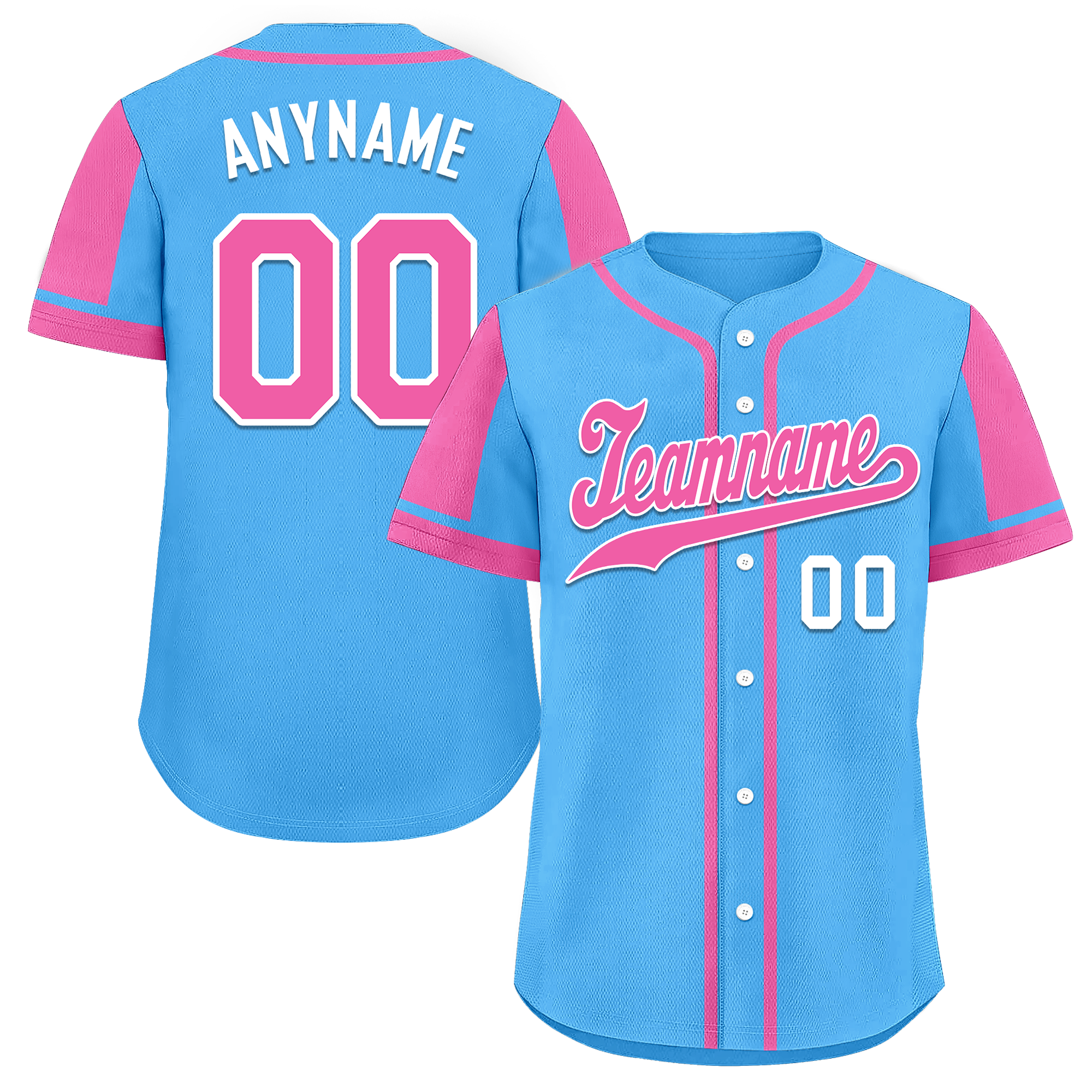 Custom Yellow Pink Raglan Sleeves Personalized Authentic Baseball Jersey BSBJ01-D017200