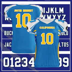 Custom Blue White California High-Performance American Football Jersey FBJ06-D023001-22