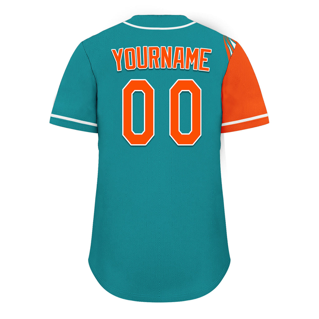 Custom Cyan Orange Classic Style Personalized Authentic Baseball Jersey UN002-D0b0a00-ba
