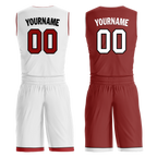 Custom White Red Classic Style Reversible Basketball Uniform Personalized Ordinary BBJR-D017017