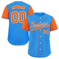 Custom Blue Orange Stripe Fashion Personalized Authentic Baseball Jersey BSBJ01-D017211