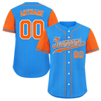 Custom Blue Orange Stripe Fashion Personalized Authentic Baseball Jersey BSBJ01-D017211