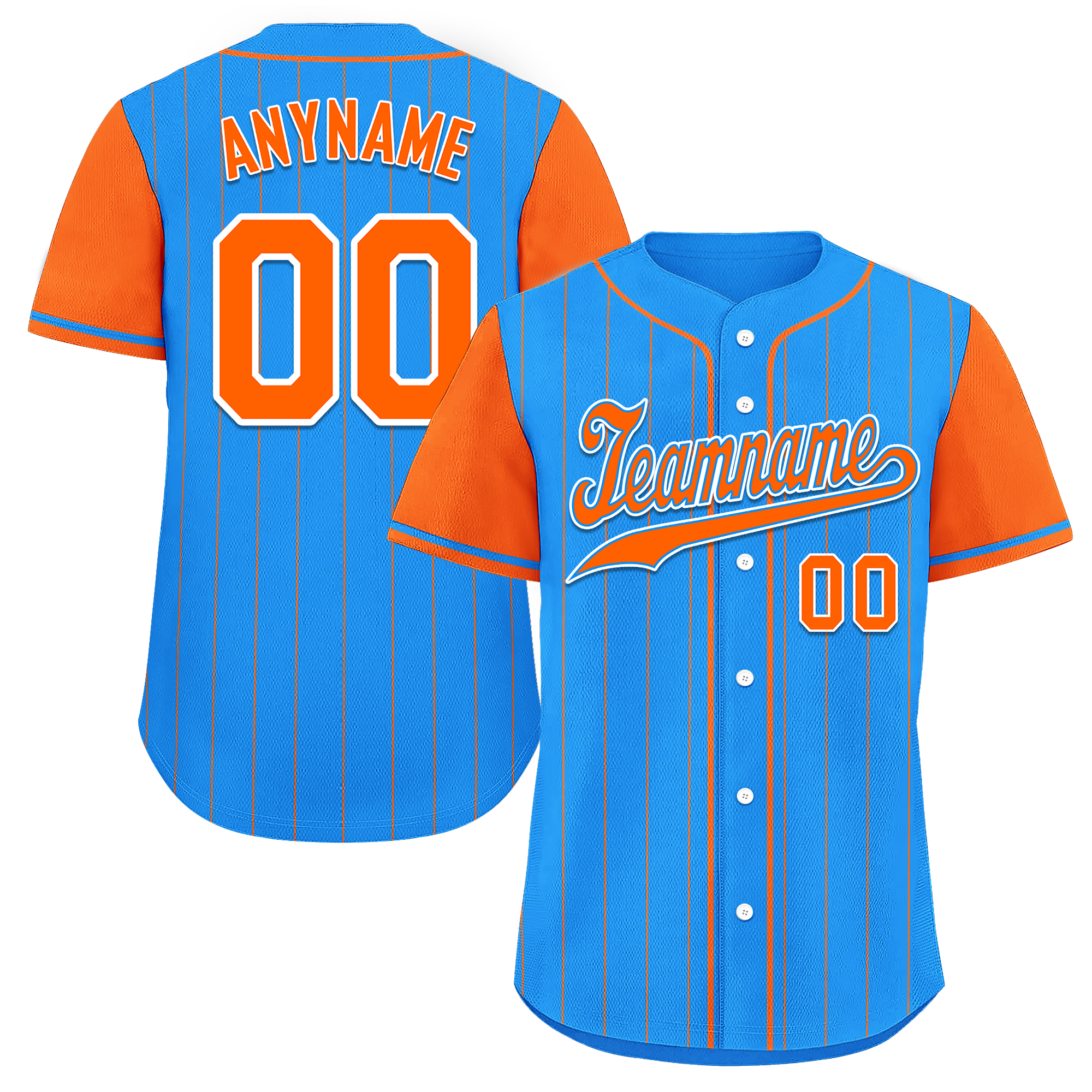 Custom Blue Orange Stripe Fashion Personalized Authentic Baseball Jersey BSBJ01-D017211