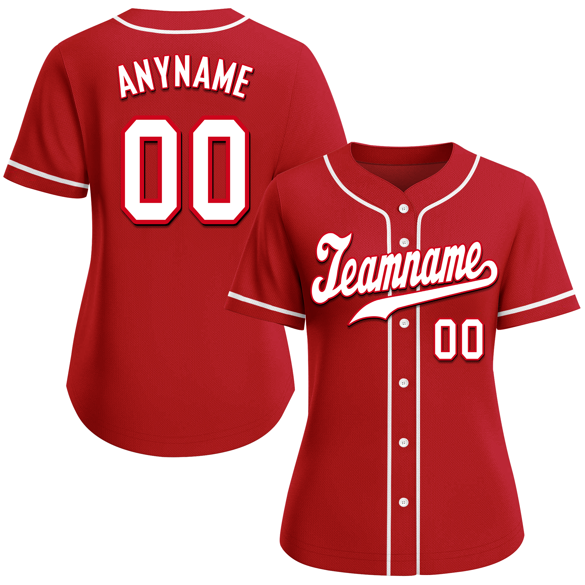Custom Red Classic Style White Personalized Authentic Baseball Jersey BSBJ01-bd0fadf