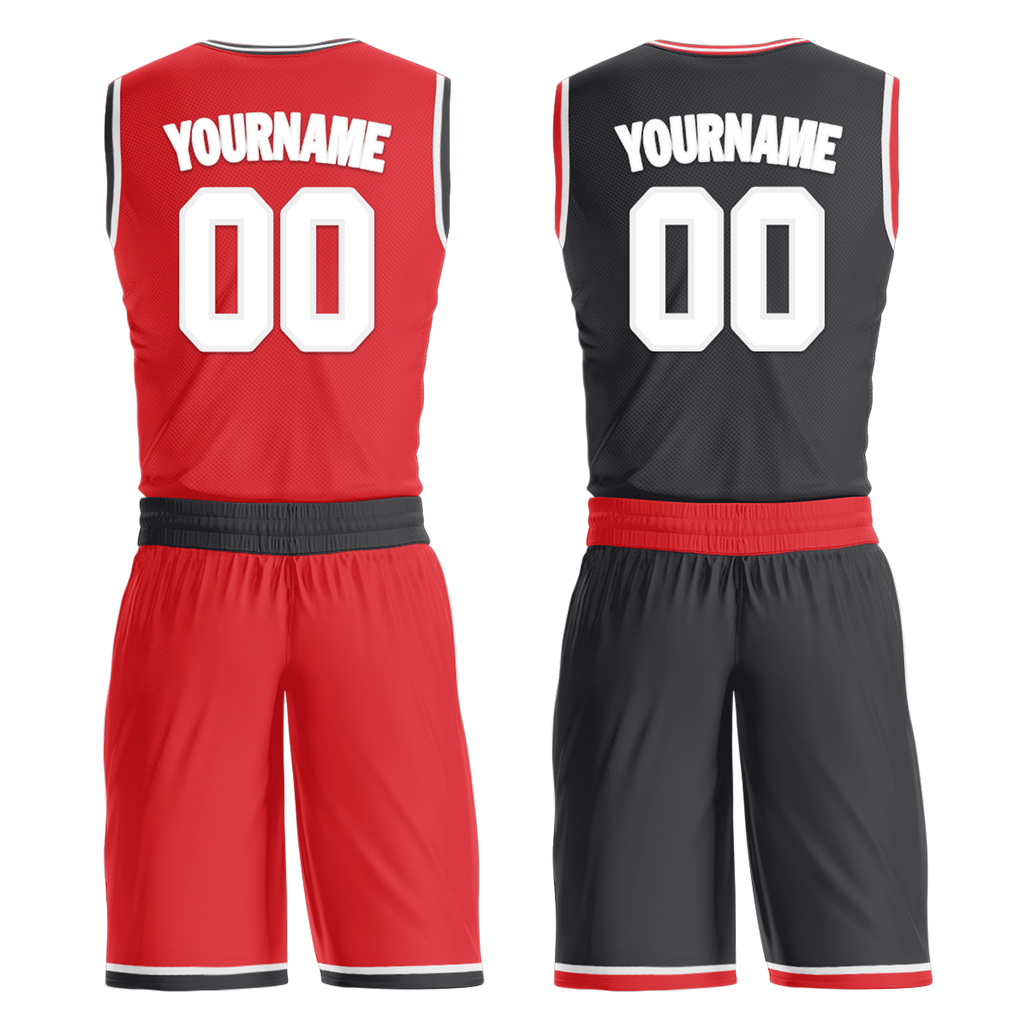 Custom Red Black Classic Style Reversible Basketball Uniform Personalized Ordinary BBJR-D017025