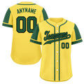 Custom Yellow Green Raglan Sleeves Personalized Authentic Baseball Jersey BSBJ01-D017206