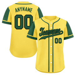 Custom Yellow Green Raglan Sleeves Personalized Authentic Baseball Jersey BSBJ01-D017206