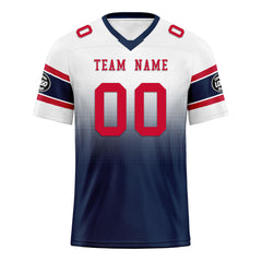 Custom White Blue New England Personalized Authentic Football Jersey FBJ02-D020249-26