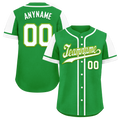 Custom Green White Raglan Sleeves Personalized Authentic Baseball Jersey BSBJ01-D017192