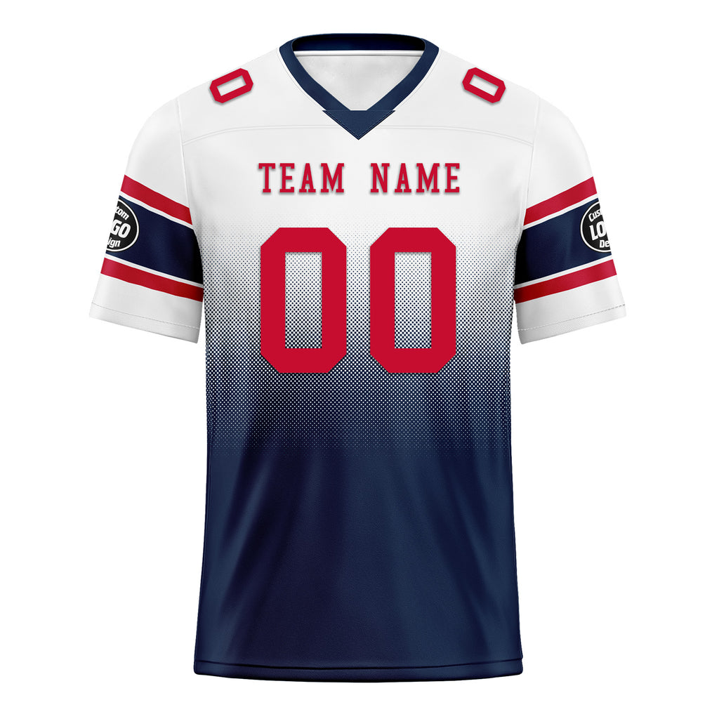 Custom White Blue New England Football Jersey and Hat Combo Offer Personalized Combo ZH-D020326-26