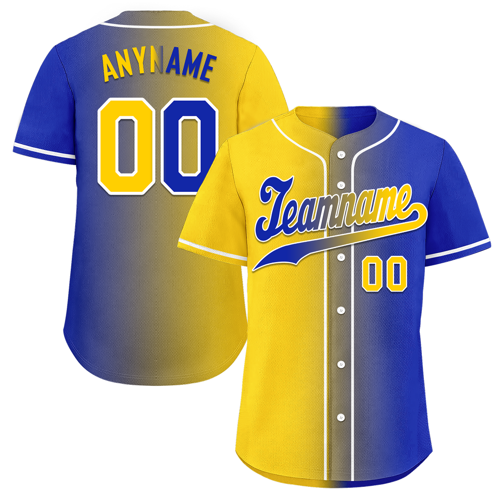 Custom Yellow Blue Gradient Fashion Personalized Authentic Baseball Jersey BSBJ01-D0a7098