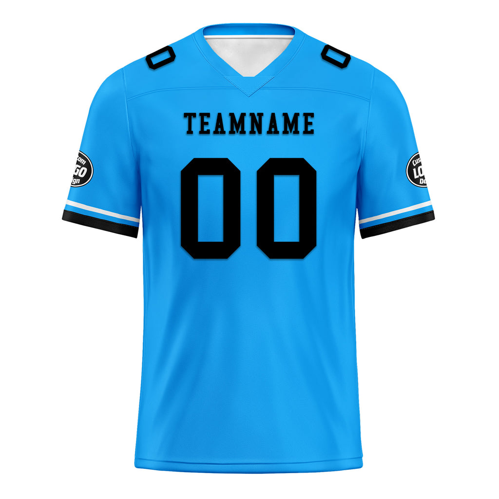 Custom Blue Black Carolina Football Jersey and Firesoul Sports Shoes Combo Offer Personalized Combo ZH-D020273-5
