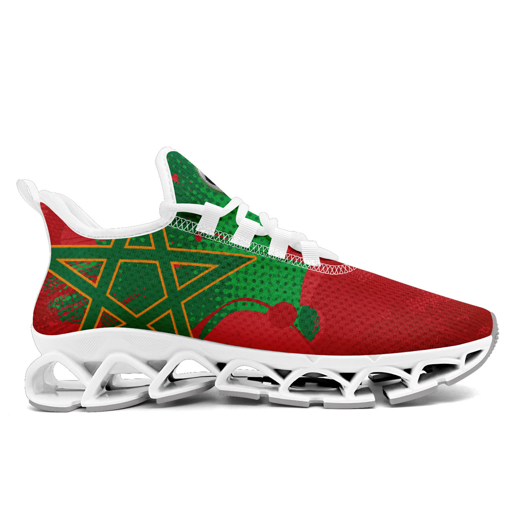 Custom Morocco 2026 World Cup Sneakers DIY Country Flag Running Shoes Lightweight Sport Shoes Gift for Football Fans Personalized Team Name and Logo FN003XD-F009086-4