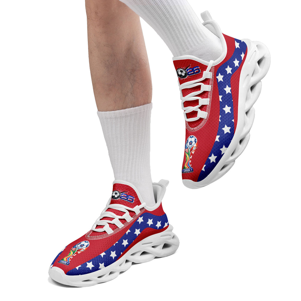Custom United States 2026 World Cup Sneakers DIY Country Flag Running Shoes Lightweight Sport Shoes Gift for Football Fans Personalized Team Name and Logo FN003-F028035-1