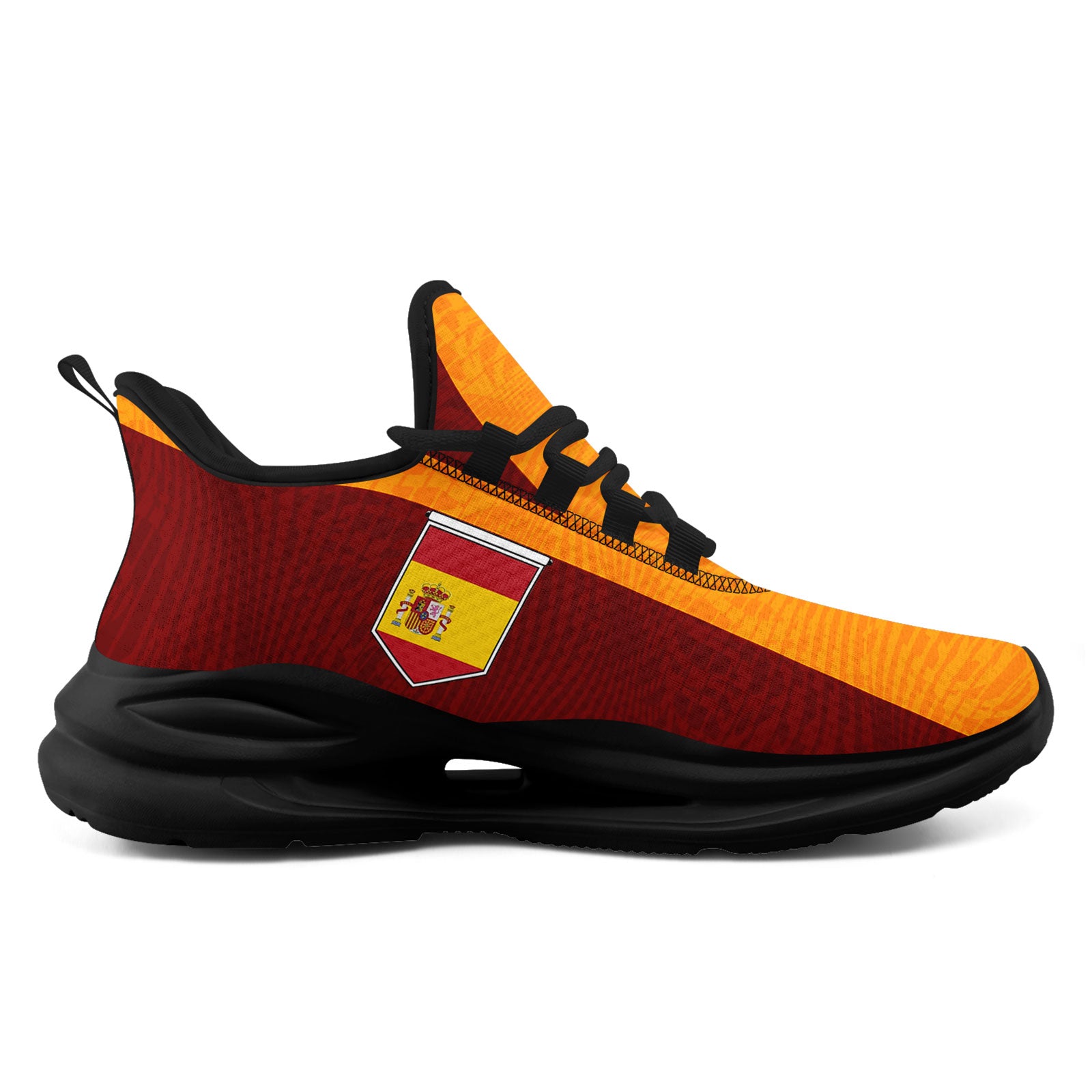 Custom Spain 2026 World Cup Sneakers DIY Country Flag Running Shoes Lightweight Sport Shoes Gift for Football Fans Personalized Team Name and Logo FN079-F020028-3