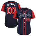 Custom Blue Red Raglan Sleeves Personalized Authentic Baseball Jersey BSBJ01-D017180