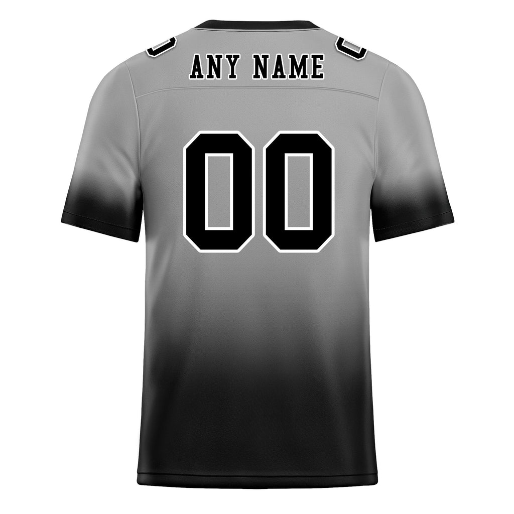 Custom Gray Black Fade Fashion Personalized Authentic Football Jersey FBJ02-D06103