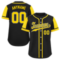 Custom Black Yellow Raglan Sleeves Personalized Authentic Baseball Jersey BSBJ01-D017171