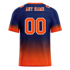 Custom Navy Blue Orange Fade Fashion Personalized Authentic Football Jersey FBJ02-D06092