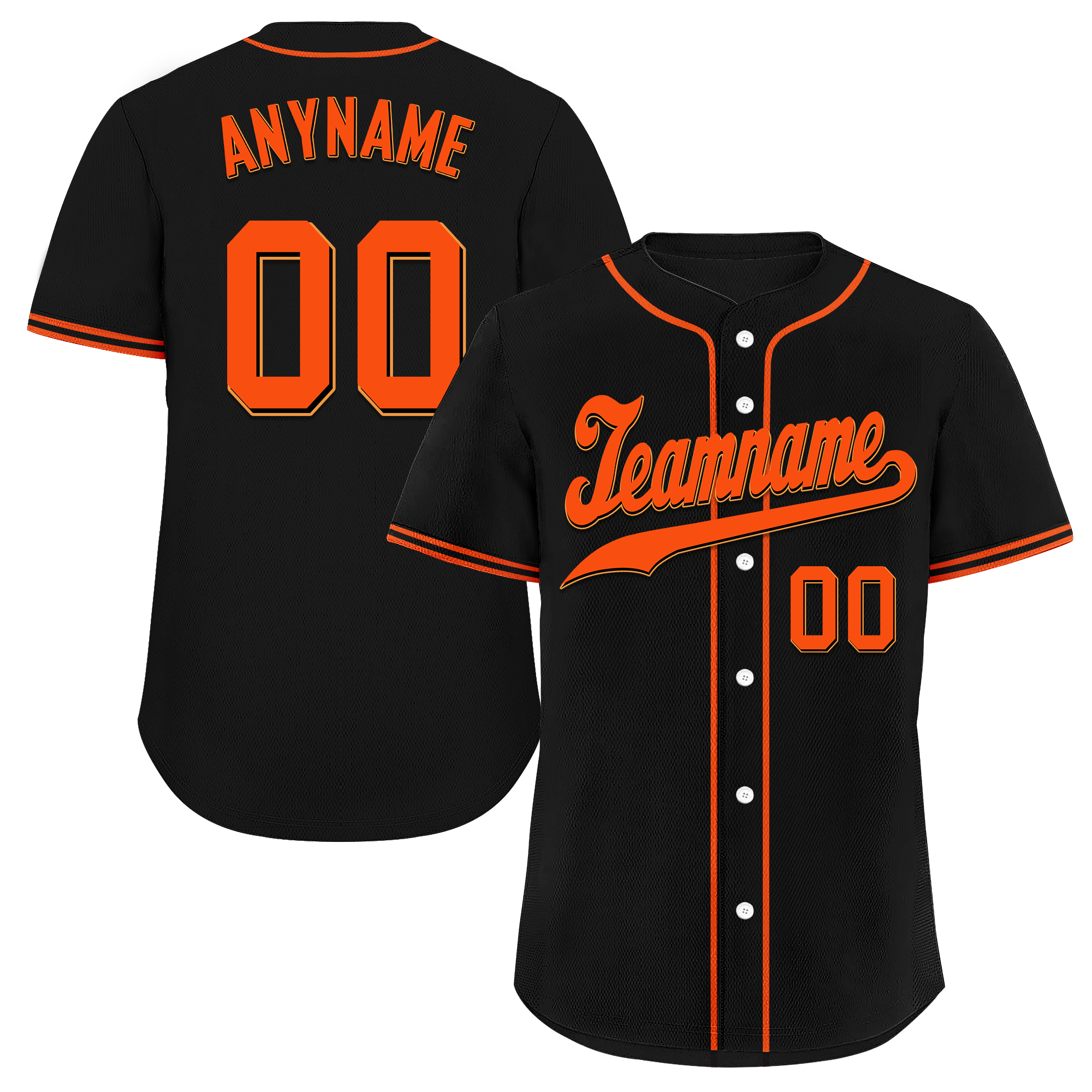 Custom Black Classic Style Orange Personalized Authentic Baseball Jersey BSBJ01-bd0fae7