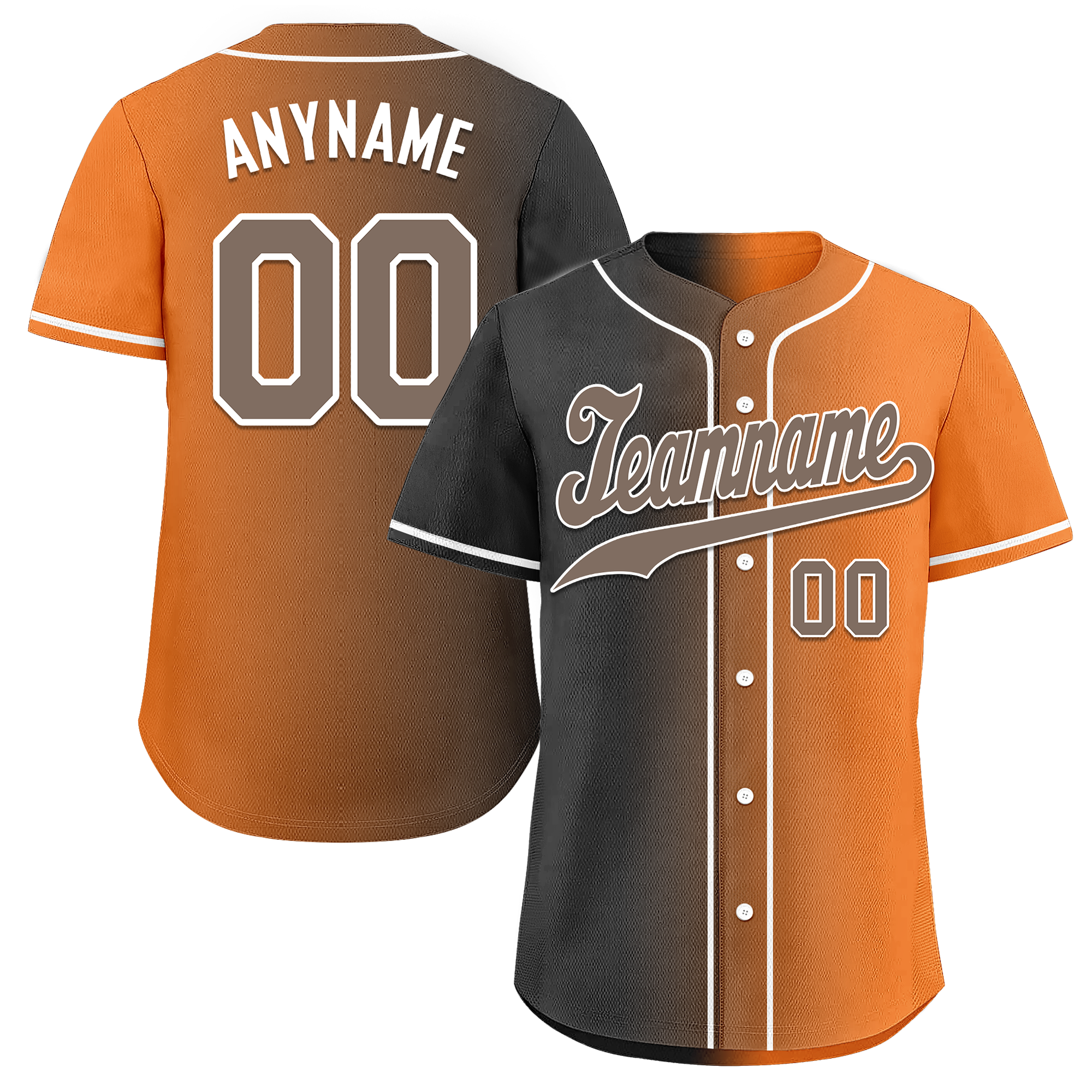Custom Grey Orange Gradient Fashion Personalized Authentic Baseball Jersey BSBJ01-D0a7097