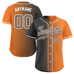 Custom Grey Orange Gradient Fashion Personalized Authentic Baseball Jersey BSBJ01-D0a7097