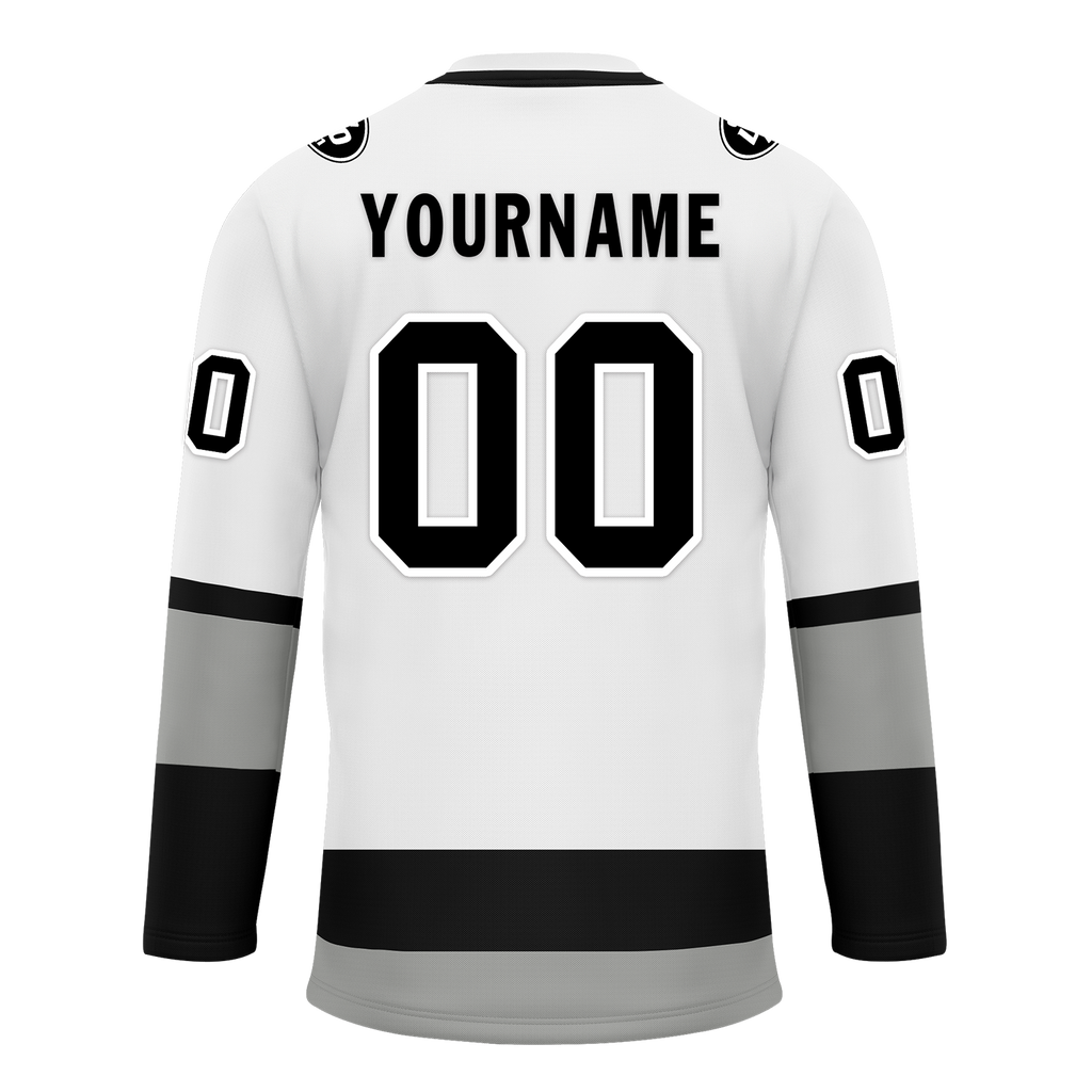 Custom White Grey Personalized Hockey Jersey HCKJ01-D0a70e7
