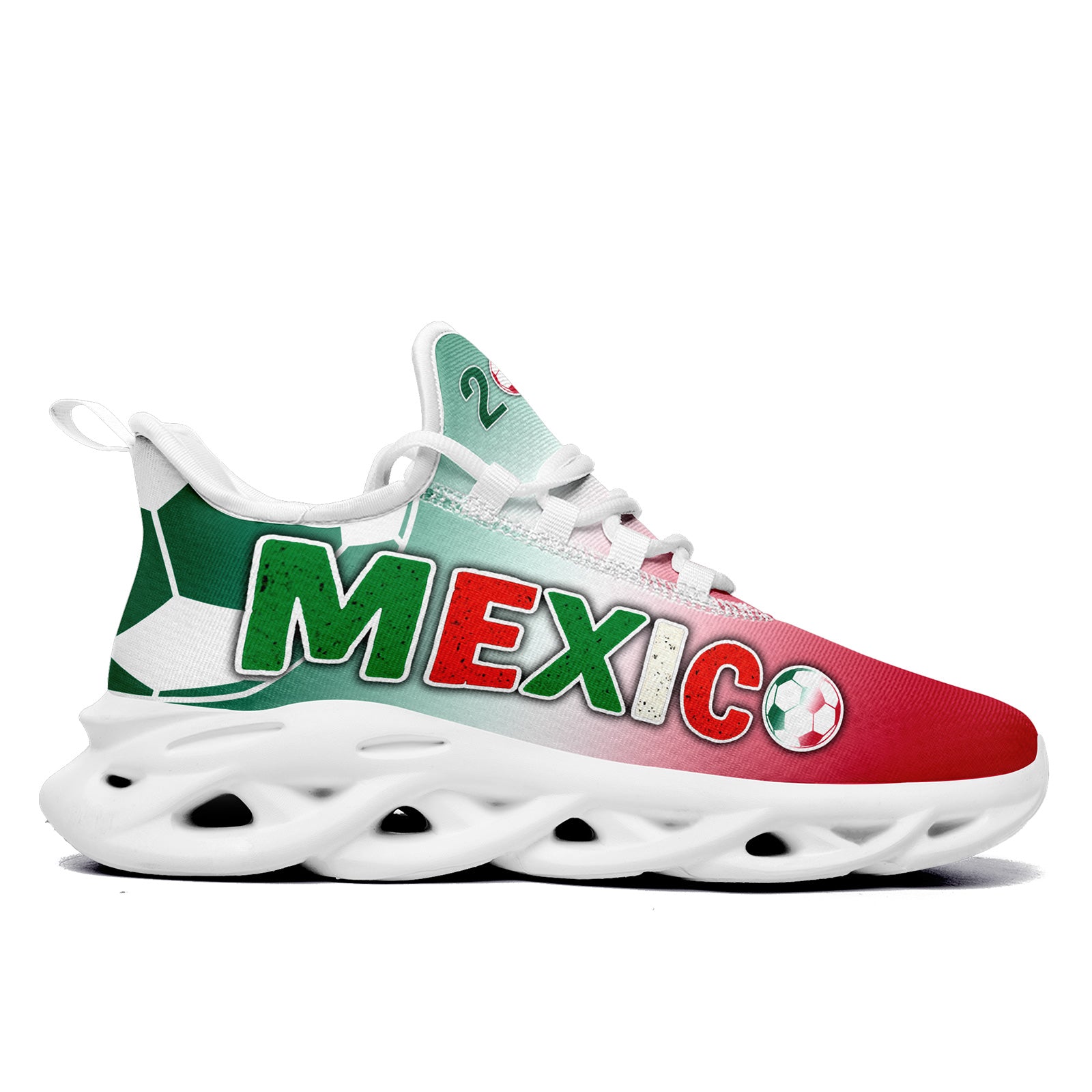 Custom 2026 World Cup Mexico Sneakers DIY Country Flag Running Shoes Lightweight Sport Shoes Gift for Football Fans Personalized Team Name and Logo FN003-F023075-1