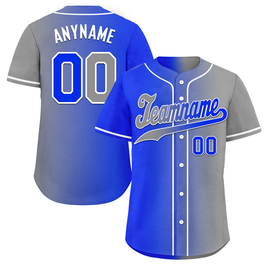 Custom Blue Grey Gradient Fashion Personalized Authentic Baseball Jersey BSBJ01-D0a709a