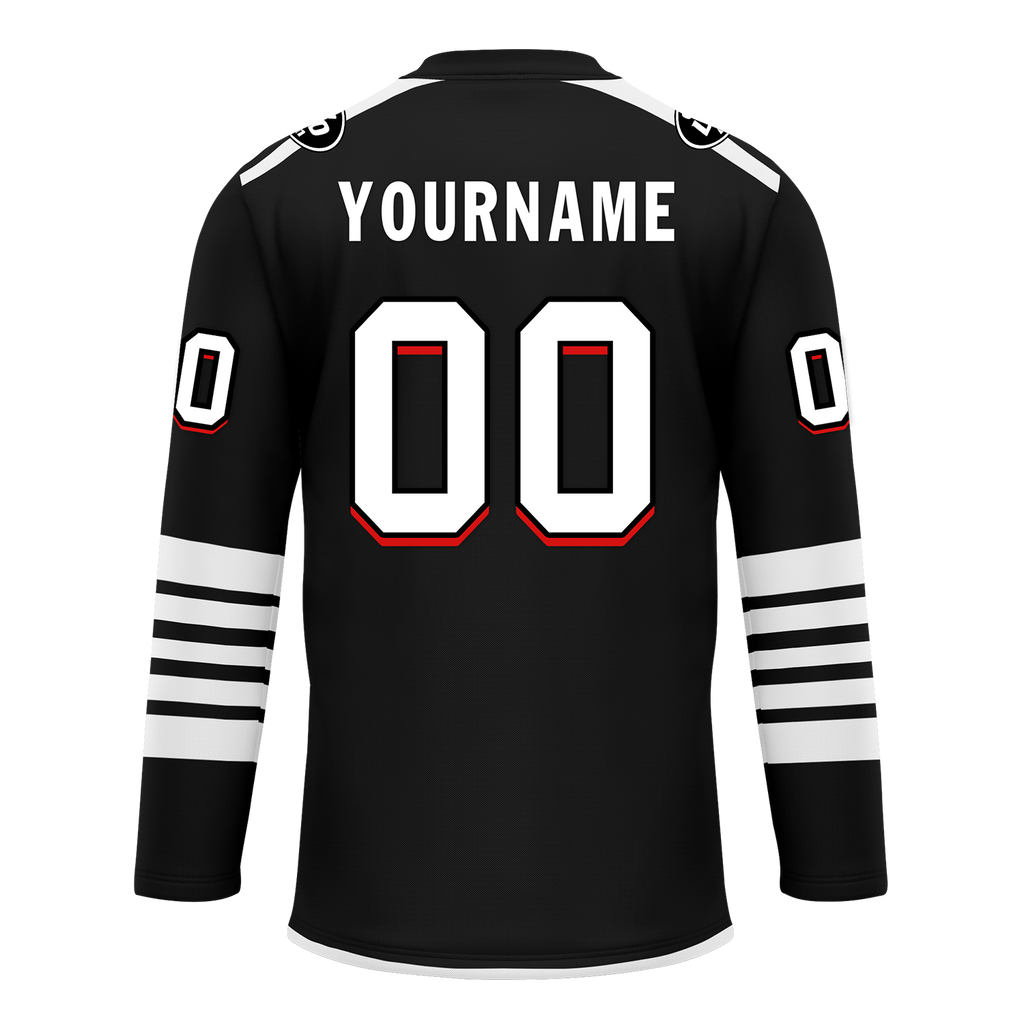 Custom Black White Personalized Hockey Jersey HCKJ01-D0a700d