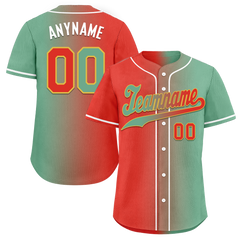 Custom Red Green Gradient Fashion Personalized Authentic Baseball Jersey BSBJ01-D0a7a09