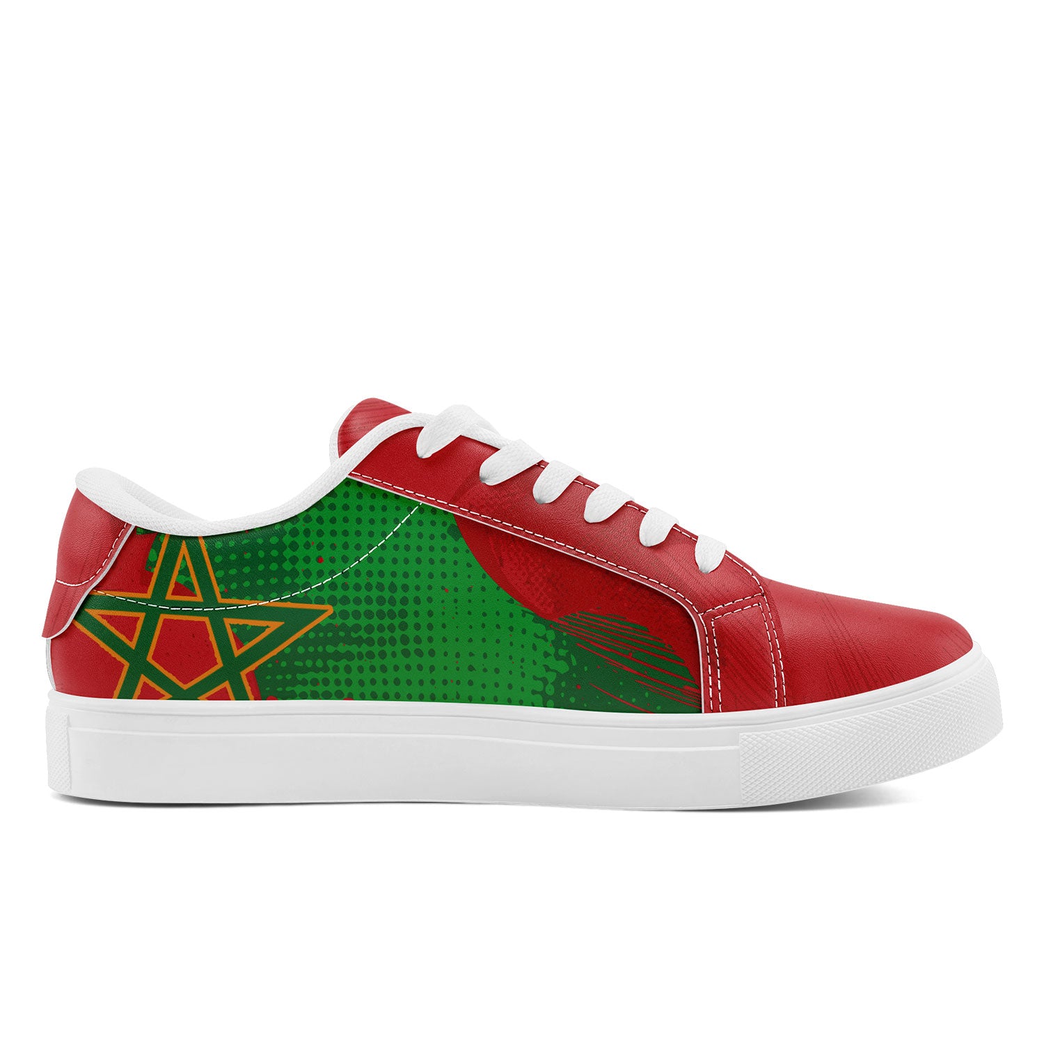 Custom Morocco 2026 World Cup Sneakers DIY Country Flag Running Shoes Lightweight Sport Shoes Gift for Football Fans Personalized Team Name and Logo FN023-F009097-4