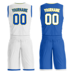 Custom White Blue Classic Style Reversible Basketball Uniform Personalized Ordinary BBJR-D017004