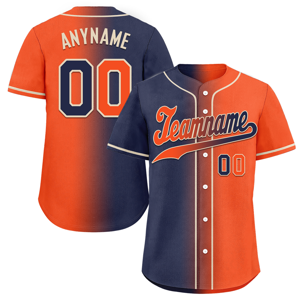 Custom Blue Orange Gradient Fashion Personalized Authentic Baseball Jersey BSBJ01-D0a7089