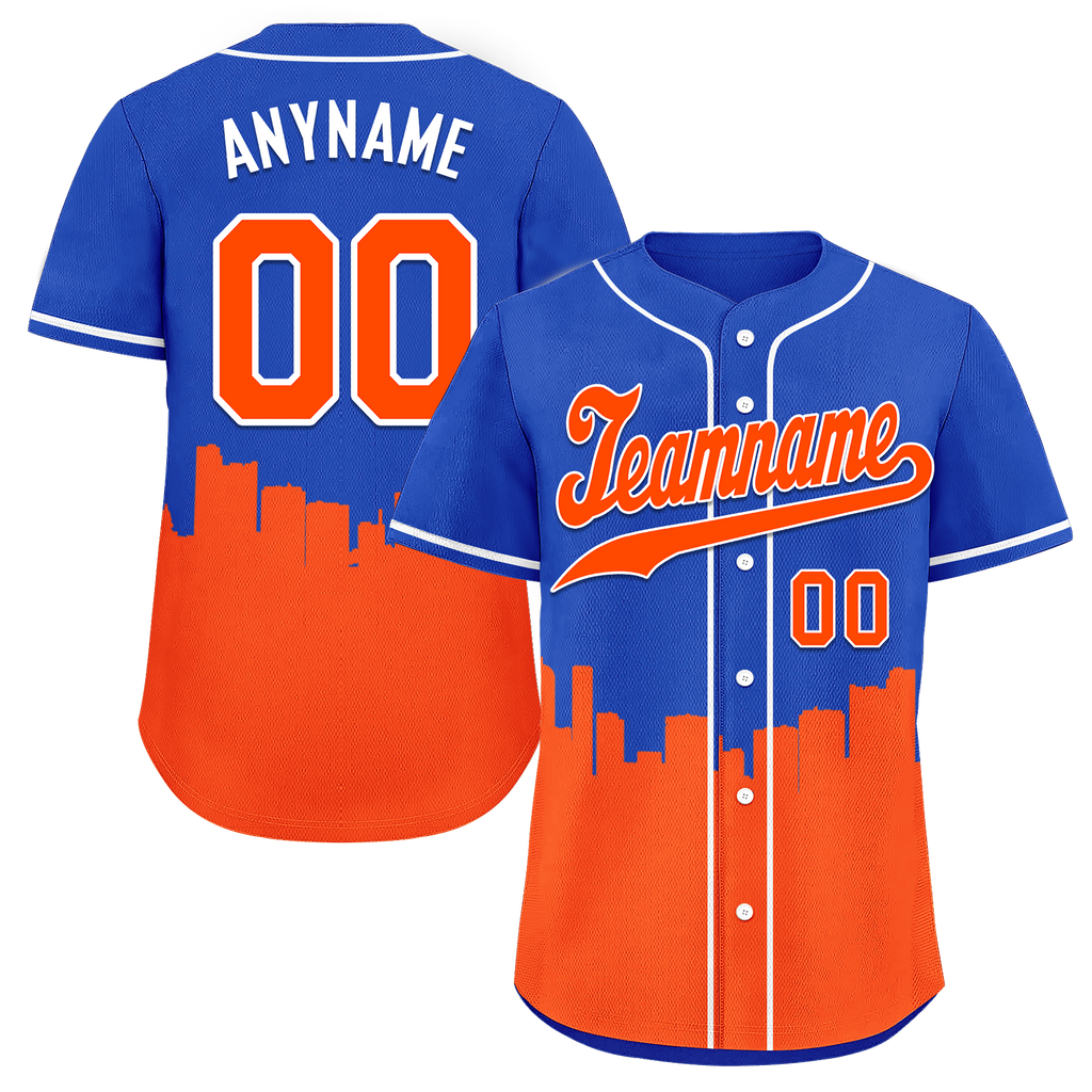 Custom Blue Orange City Edition Personalized Authentic Baseball Jersey BSBJ01-D017140